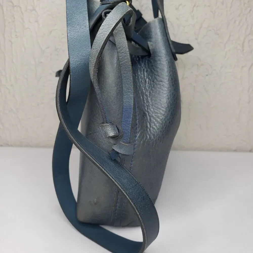 Madewell The Mini Pocket Transport Leather Drawstring Tote - Dark Cabernet